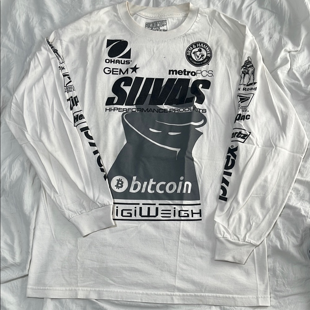 White Graphic Long Sleeve T-Shirt